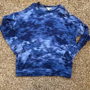Athleta Sweatshirt Blue Camo Medium